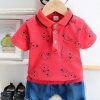 Kids HERE&NOW Clothing Sets | Buy Here&Now Boys Printed Pure Cotton T Shirt With Denim Shorts - Apparel For Boys