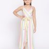 Kids Nauti Nati Dungarees & Jumpsuits | Buy Nauti Nati Girls Multicoloured Striped Pure Cotton Basic Jumpsuit - Apparel For Girls