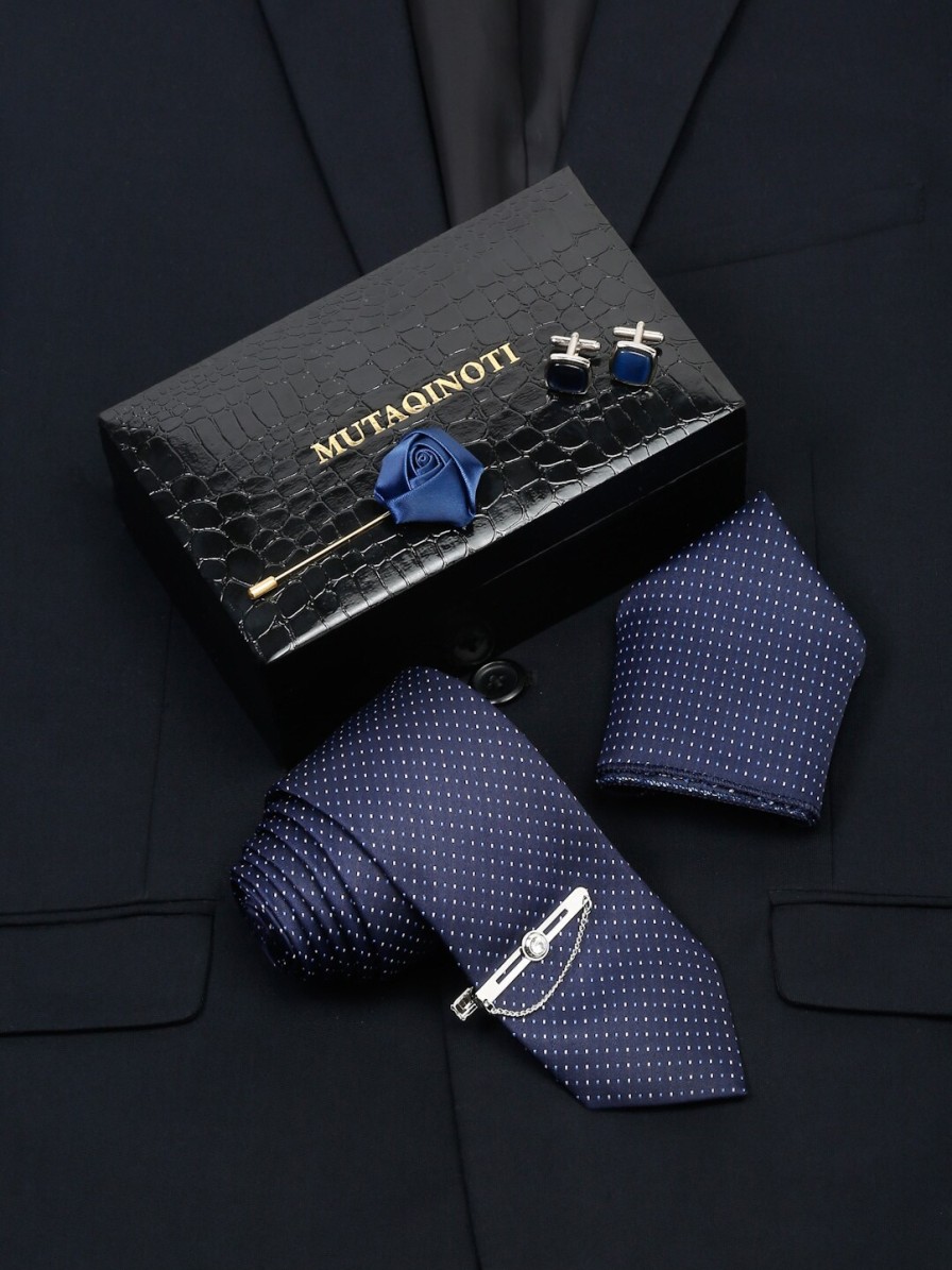 Men MUTAQINOTI Accessory Gift Sets | Buy Mutaqinoti Men Silk Necktie Accessory Gift Set - Accessories For Men