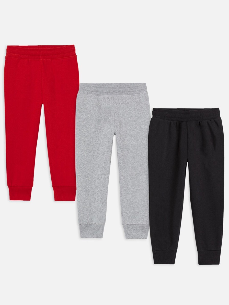 Kids YK Disney Track Pants & Pyjamas | Buy Yk Disney Boys Red & Grey Pack Of 3 Printed Joggers - Apparel For Boys