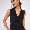 Women Antheaa Blazers & Waistcoats | Buy Antheaa Women Lapel Collar Woven Waistcoat - Apparel For Women