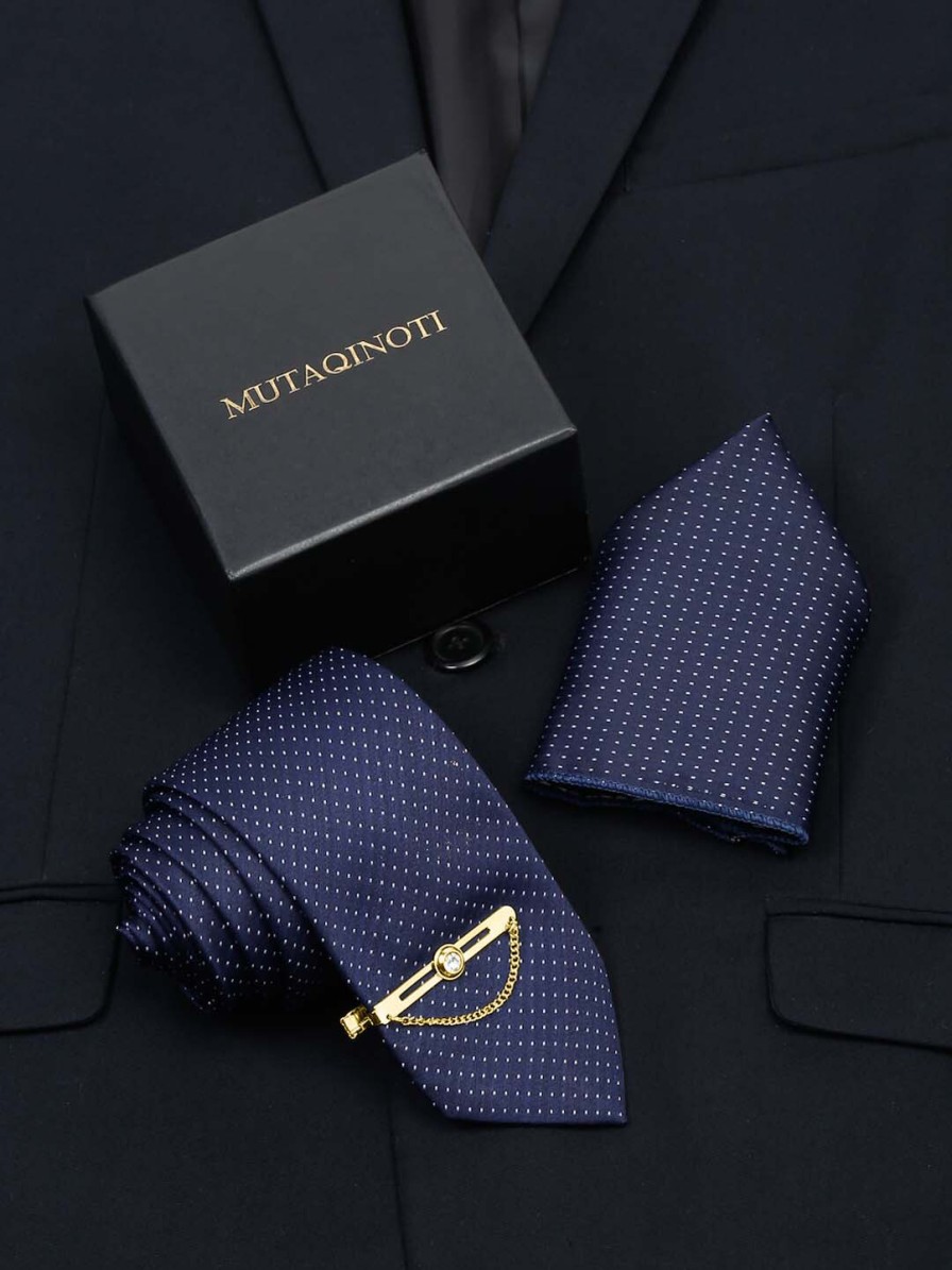 Men MUTAQINOTI Accessory Gift Sets | Buy Mutaqinoti Men Silk Necktie Accessory Gift Set - Accessories For Men