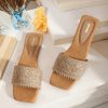 Women Anouk Flats | Buy Anouk Beige Ethnic Embellished Open Toe Flats - Footwear For Women