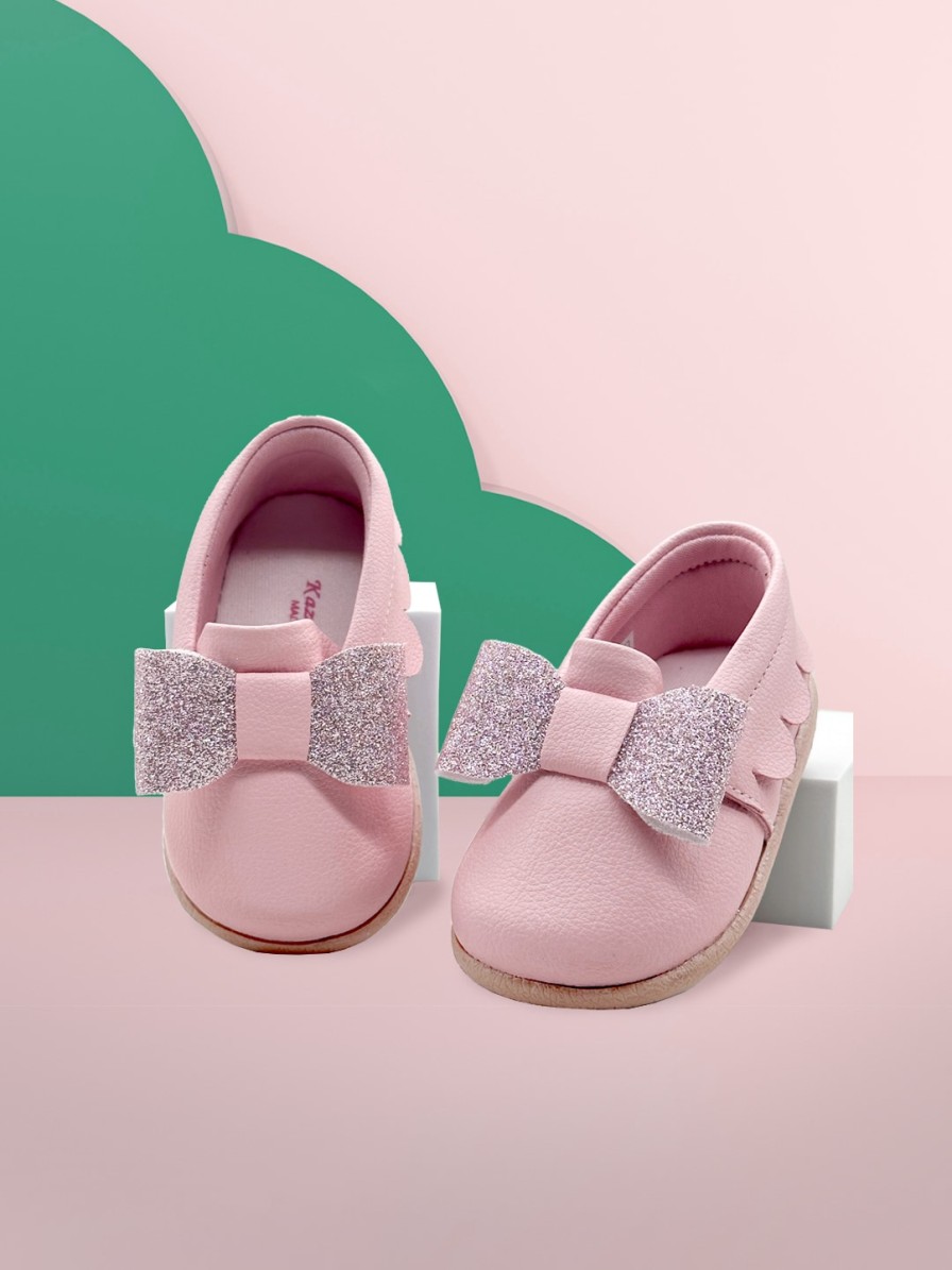 Kids KazarMax Flats | Buy Kazarmax Girls Textured Ballerinas With Bows - Footwear For Girls