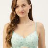 Women Leading Lady Bra | Buy Leading Lady Green & White Floral Print Wirefree Lightly Padded Full Coverage Bra - Apparel For Women