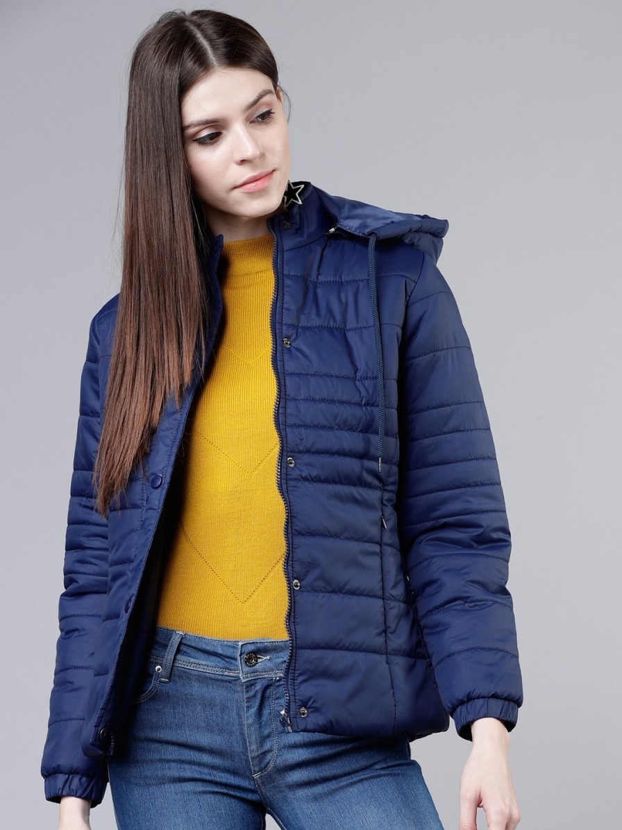 Women Tokyo Talkies Jackets | Buy Tokyo Talkies Women Blue Solid Padded Jacket - Apparel For Women