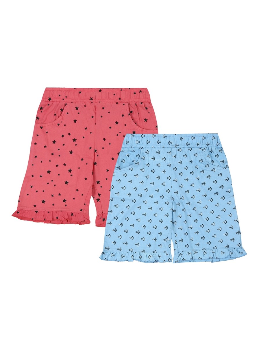 Kids BAESD Skirts & Shorts | Buy Baesd Girls Pack Of 2 Conversational Printed Pure Cotton Shorts - Apparel For Girls