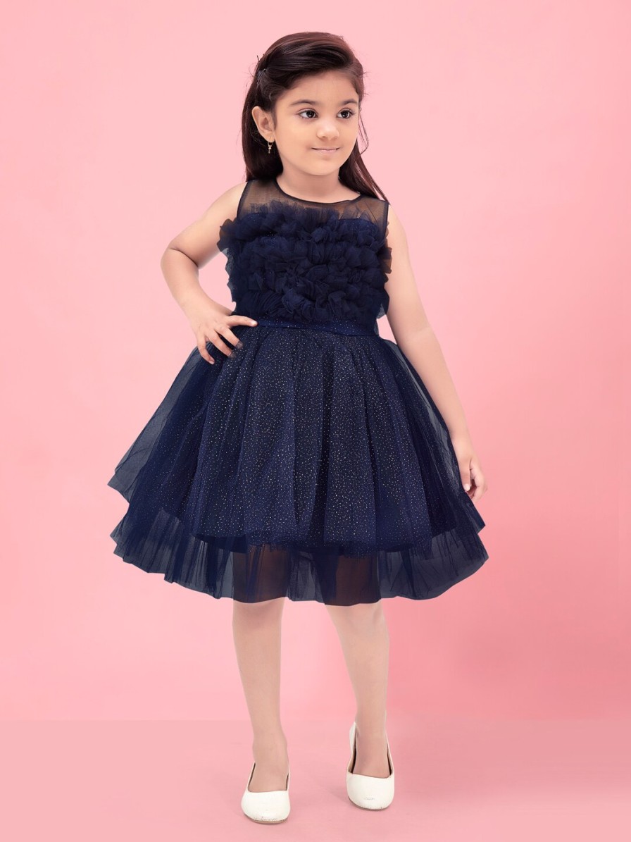 Kids Aarika Party Wear | Buy Aarika Girls Self Design Embellished Net Tulle Gown - Apparel For Girls