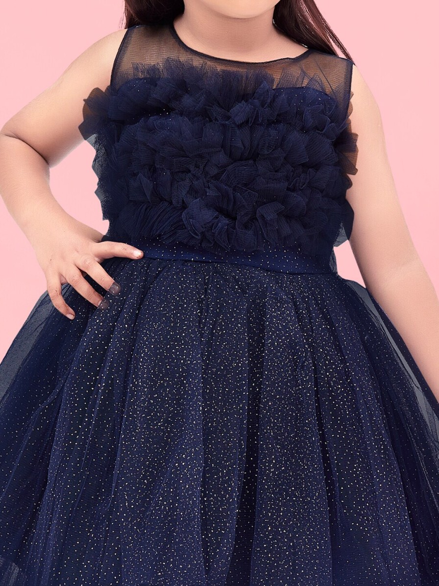 Kids Aarika Party Wear | Buy Aarika Girls Self Design Embellished Net Tulle Gown - Apparel For Girls