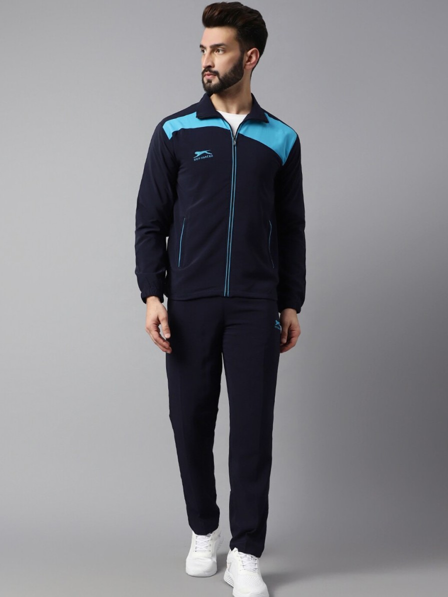 Men Shiv Naresh Tracksuits | Buy Shiv Naresh Colourblocked Mock Collar Gym Tracksuit - Apparel For Men