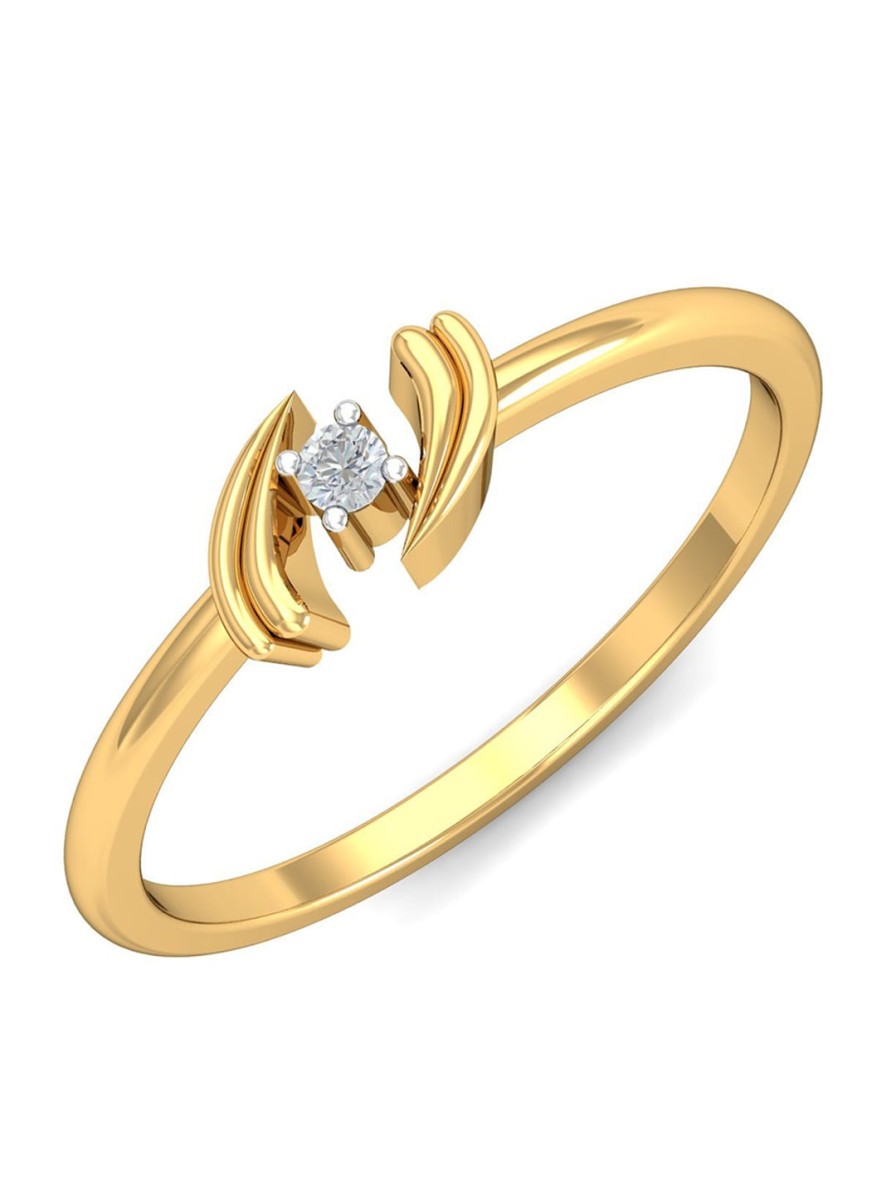 Women KUBERBOX Fine Jewellery | Buy Kuberbox Diamond Studded 18Kt Gold Ring 1.12 Gm - Accessories For Women