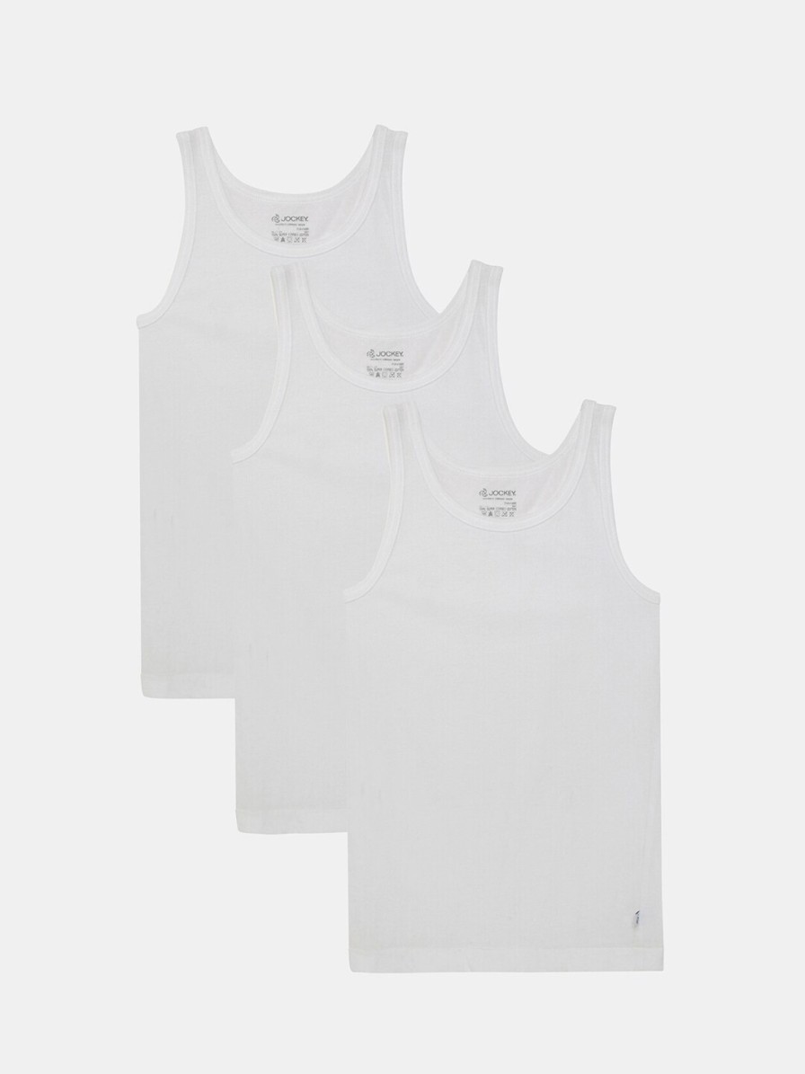 Kids JocHot Innerwear & Thermals | Buy Jockey Boys Pack Of 3 Super Combed Cotton Sleeveless Vest 3320 - Apparel For Boys