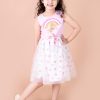 Kids pspeaches Dresses | Buy Pspeaches Girls White & Pink Net Dress - Apparel For Girls