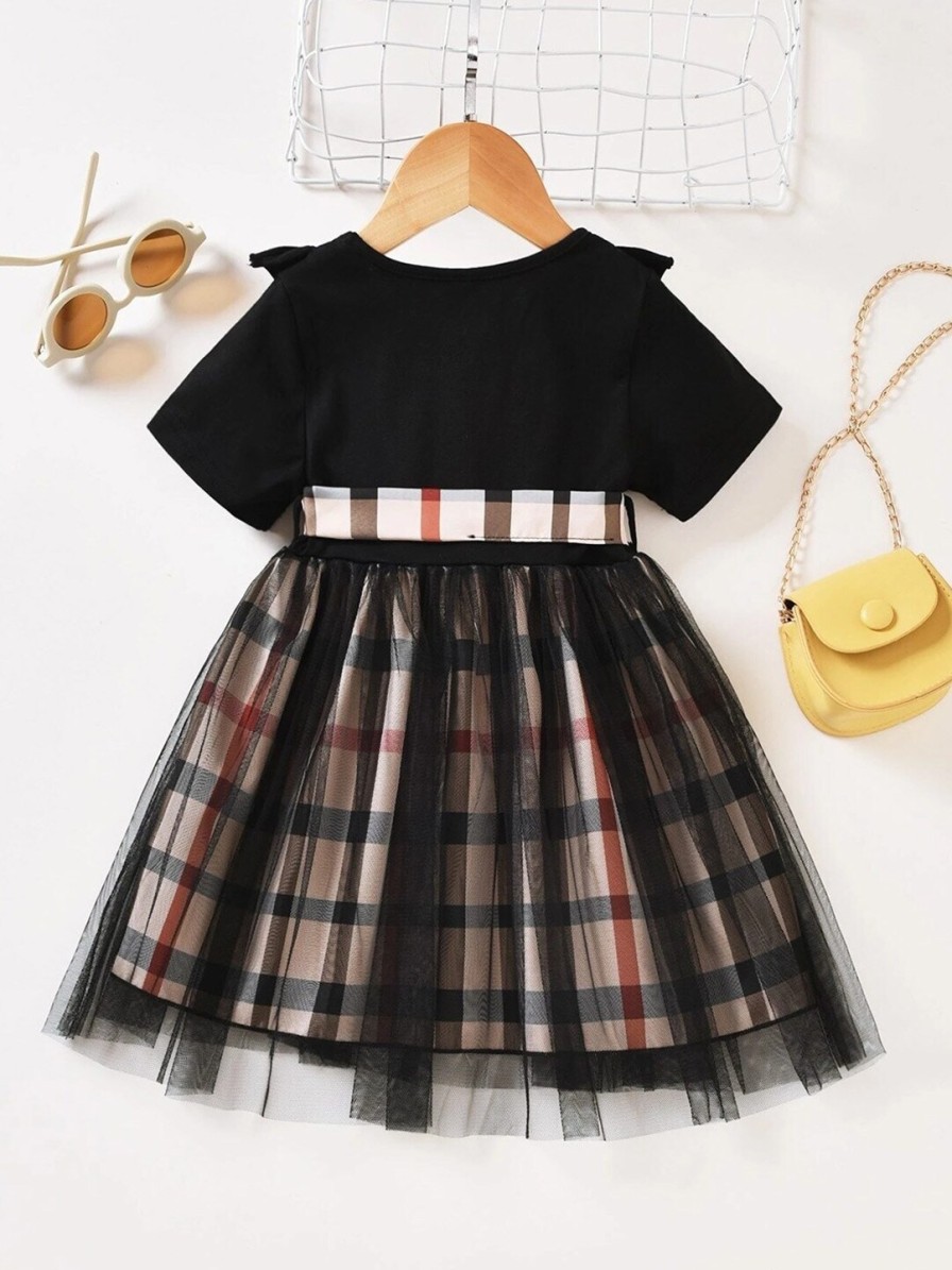 Kids BAESD Dresses | Buy Baesd Girls Checked Ruffled Fit And Flare Dress - Apparel For Girls