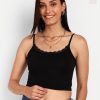 Women Espresso Camisoles & Thermals | Buy Espresso Pack Of 2 Non Padded Ultra Soft Crop Camisoles - Apparel For Women