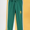 Kids U.S. Polo Assn. Kids Track Pants & Pyjamas | Buy U.S.Polo Assn. Kids Boys Green Solid Pure Cotton Joggers - Apparel For Boys