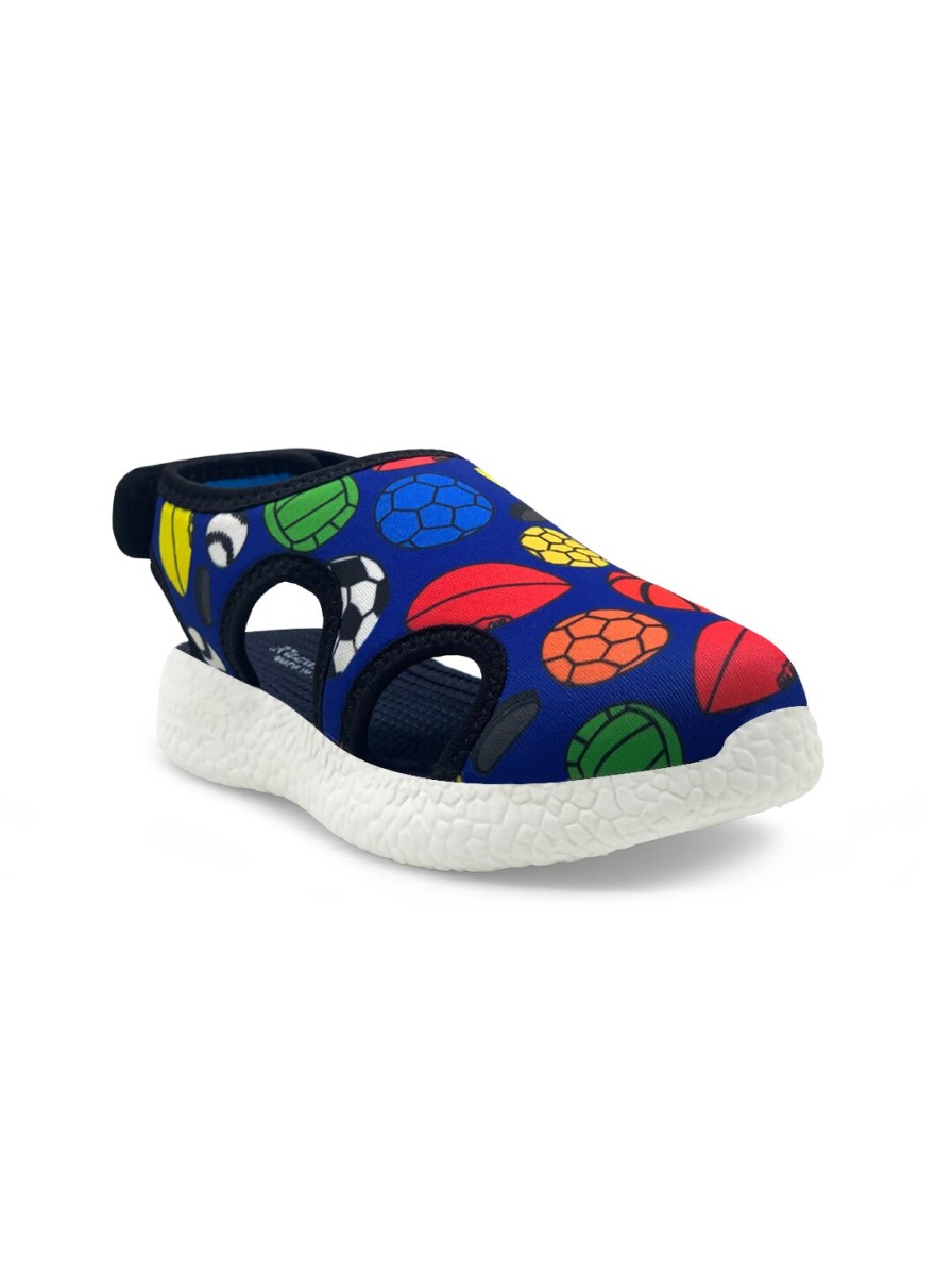 Kids KazarMax Sandals | Buy Kazarmax Kids Blue & Orange Printed Comfort Sandals - Footwear For Unisex Kids