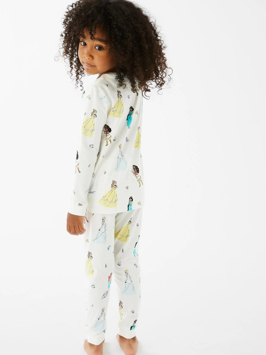 Kids Marks & Spencer Nightwear & Loungewear | Buy Marks & Spencer Girls White & Yellow Printed Night Suit - Apparel For Girls