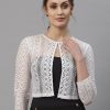 Women Style Quotient Shrugs | Buy Style Quotient Women White Laced Cropped Shrug - Apparel For Women