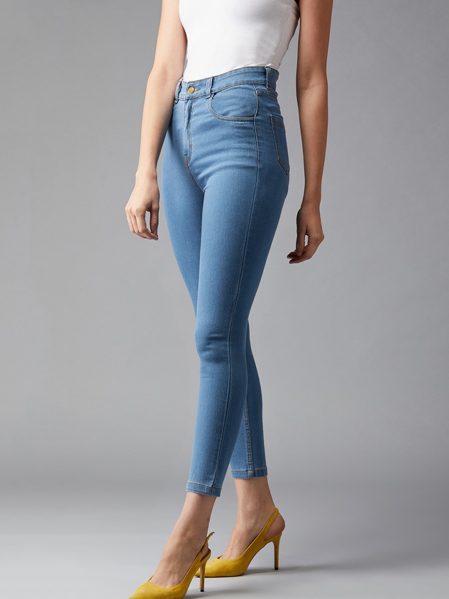 Women DOLCE CRUDO Jeans | Buy Dolce Crudo Women Blue Skinny Fit High Rise Clean Look Stretchable Jeans - Apparel For Women