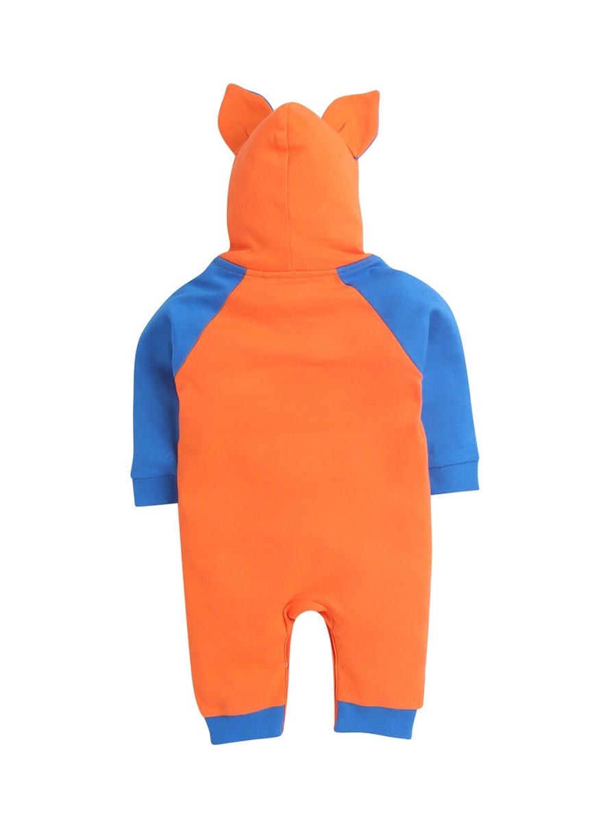 Kids BUMZEE Rompers & Sleepsuits | Buy Bumzee Boys Orange & Blue Colourblocked Cotton Rompers - Apparel For Boys