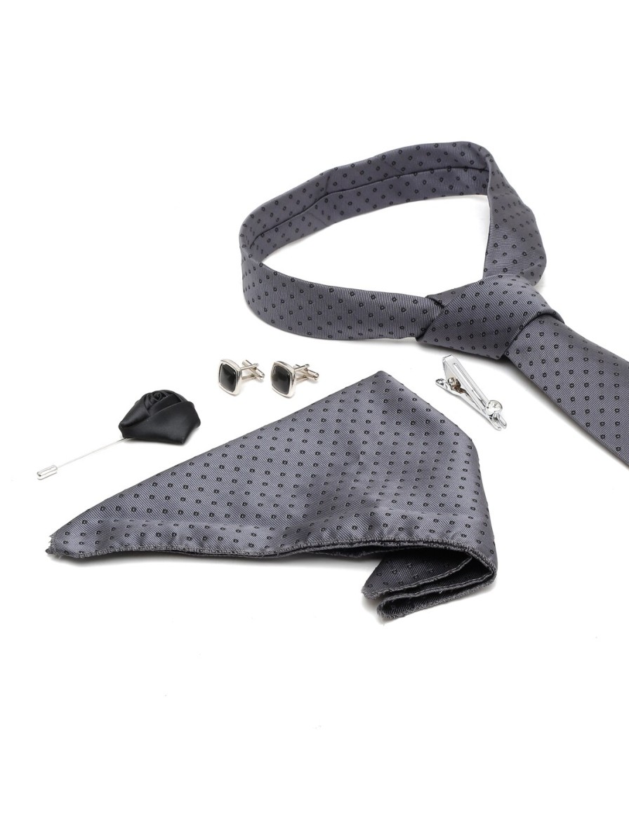 Men MUTAQINOTI Accessory Gift Sets | Buy Mutaqinoti Men Grey & Black Printed Accessory Gift Set - Accessories For Men