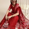 Women Saree mall Sarees | Buy Saree Mall Blazing Red Linen Blend Saree - Apparel For Women