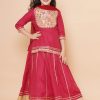 Kids Bitiya by Bhama Lehenga Choli | Buy Bitiya By Bhama Girls Gotta Patti Cotton Ready To Wear Lehenga & Blouse With Dupatta - Apparel For Girls