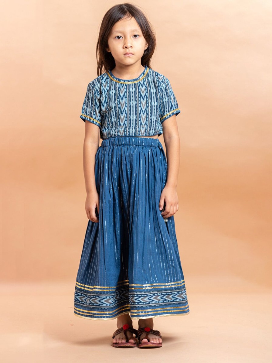 Kids Sangria Lehenga Choli | Buy Sangria Girls Printed Pure Cotton Lehenga With Choli - Apparel For Girls