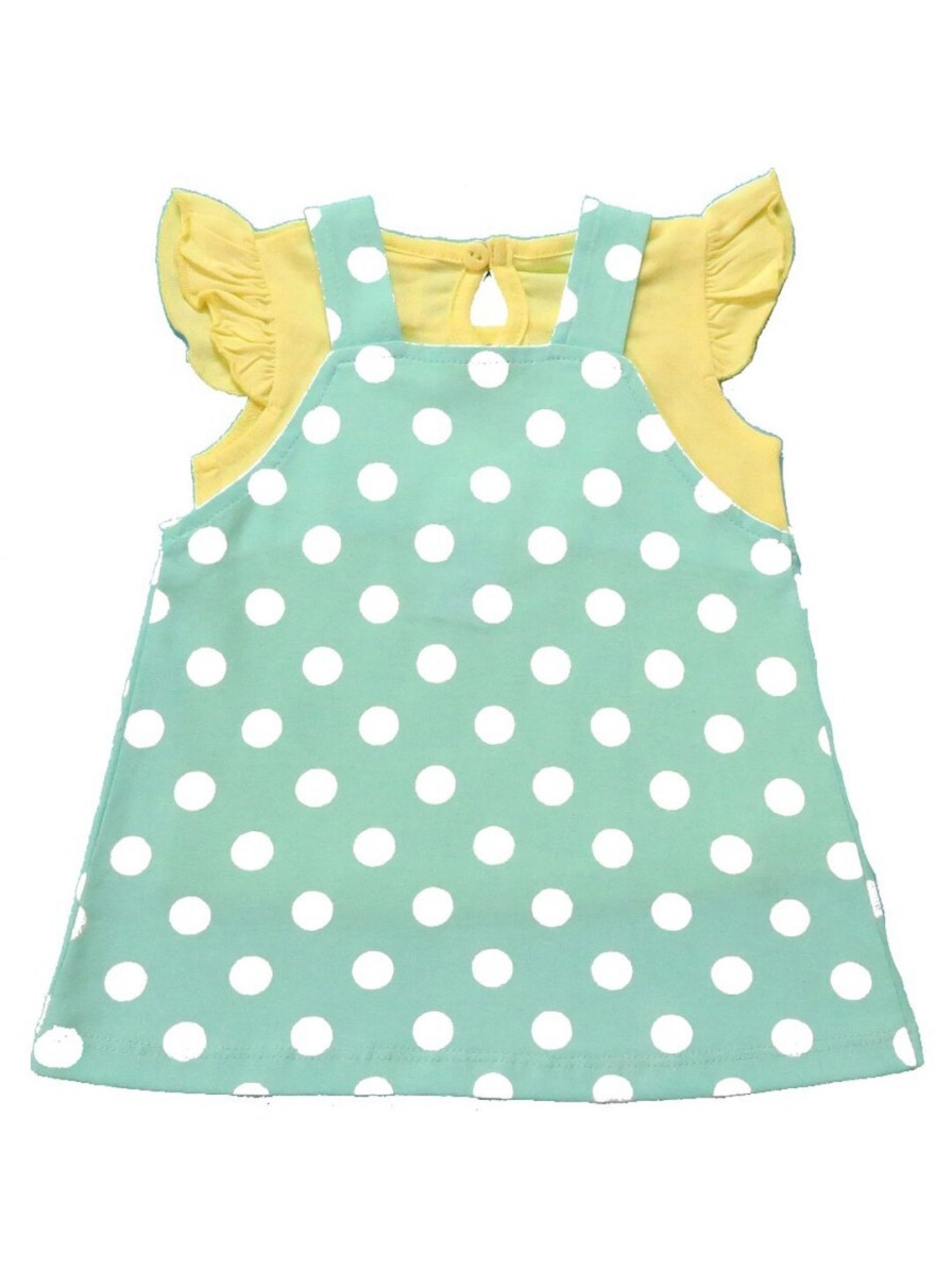 Kids Clothe Funn Dresses | Buy Clothe Funn Girls Polka Dots Printed Cotton Pinafore Dress With Top - Apparel For Girls