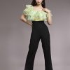 Women KASSUALLY Jumpsuits | Buy Kassually Green & Black Printed Basic Jumpsuit With Ruffles - Apparel For Women