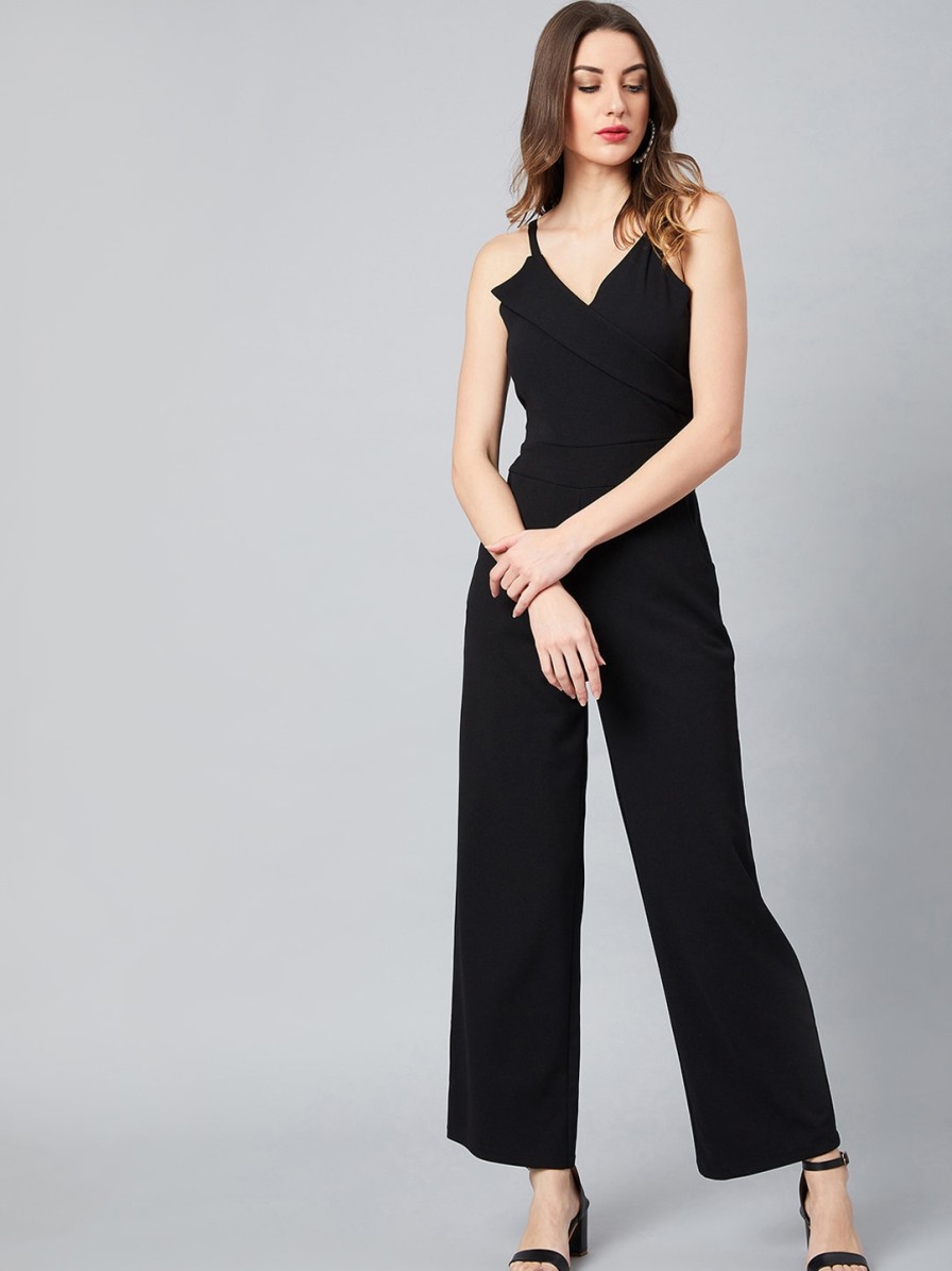 Women Athena Jumpsuits | Buy Athena Women Black Solid Basic Jumpsuit - Apparel For Women