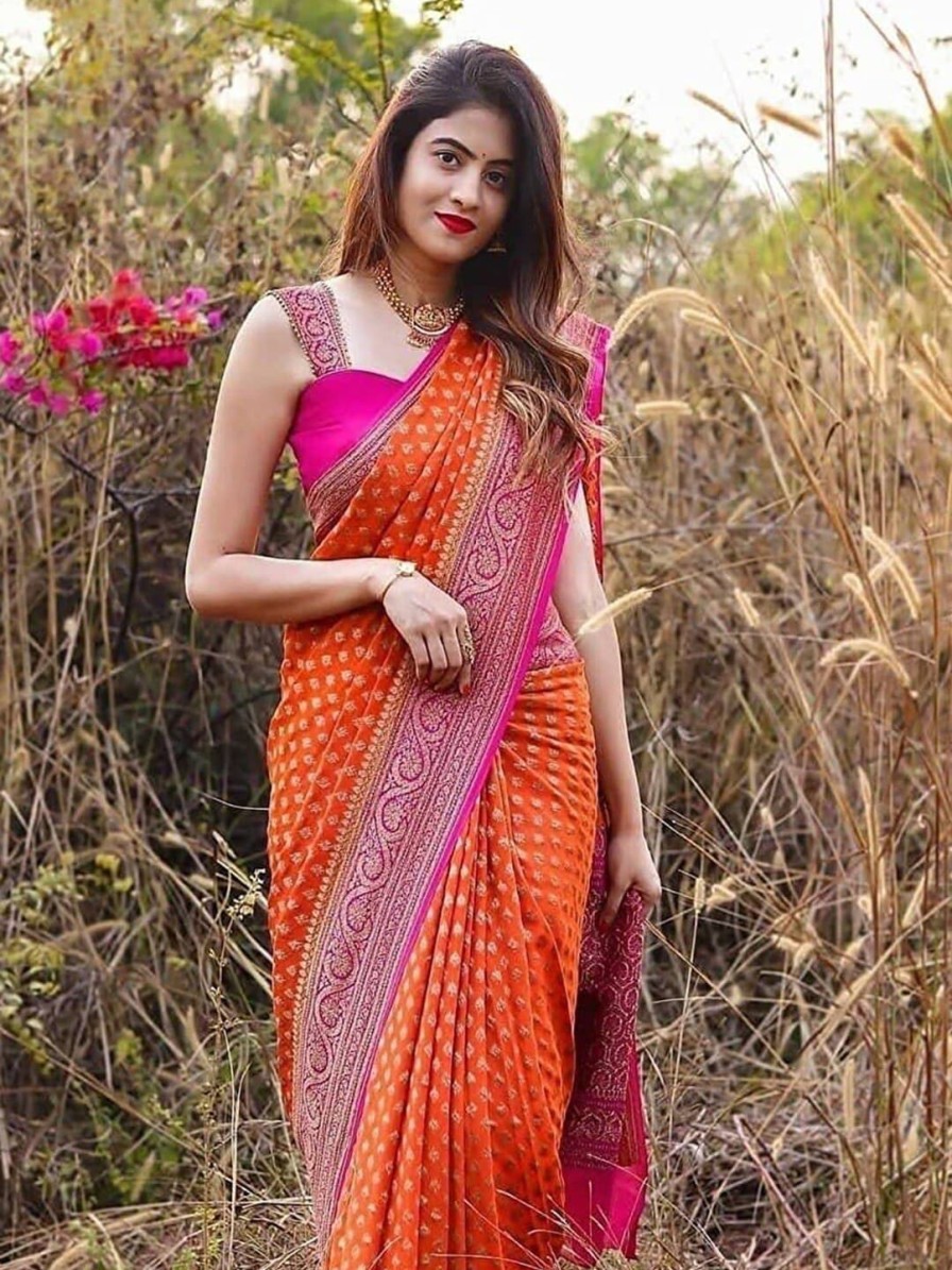 Women KALINI Sarees | Buy Kalini Ethnic Motif Woven Design Zari Banarasi Saree - Apparel For Women