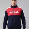 Men FILA Jackets & Sweatshirts | Buy Fila Men Blue Red Colourblocked Junaid Jkt Sporty Jacket - Apparel For Men