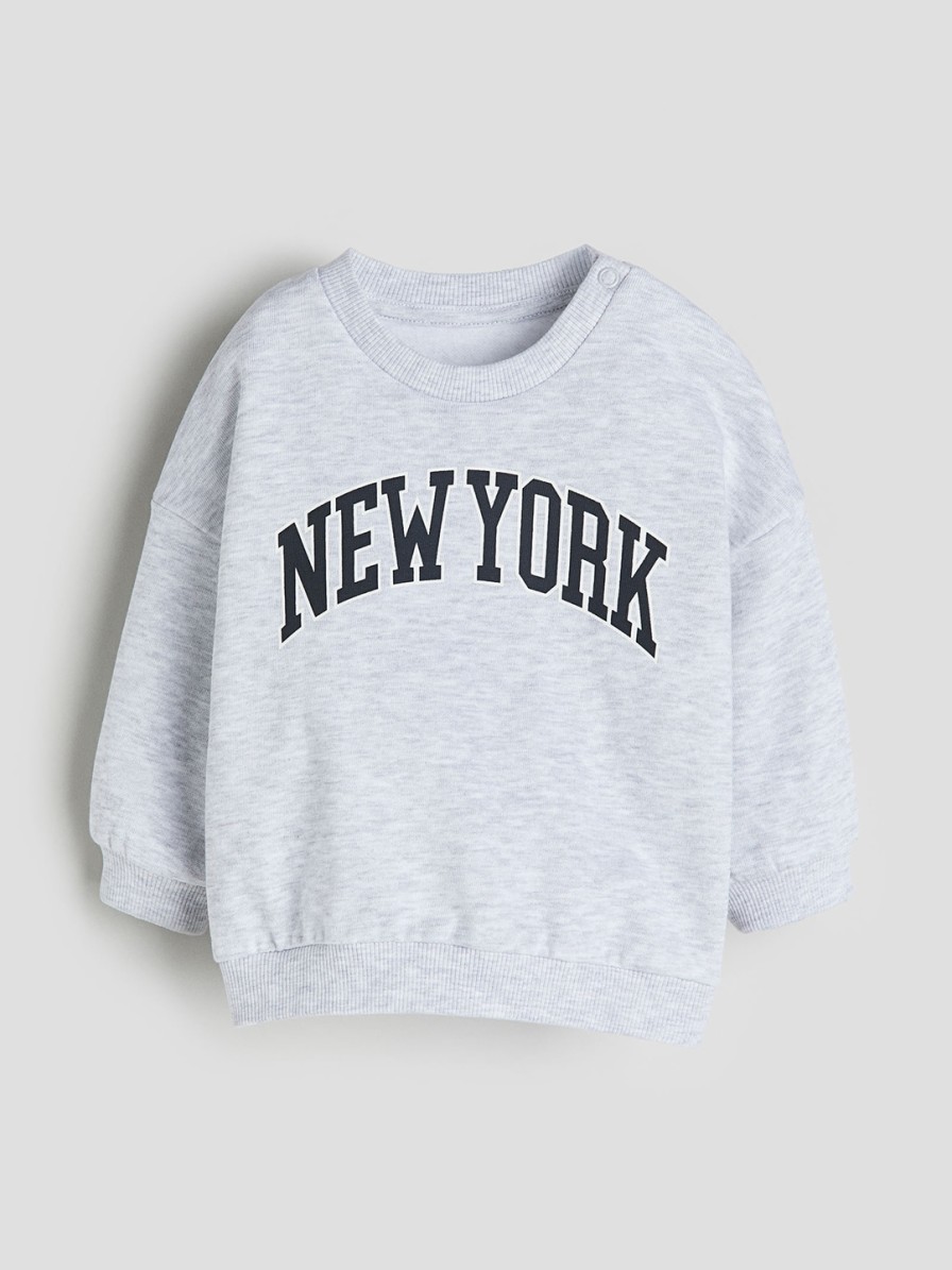 Kids H&M Winter Wear | Buy H&M Boys Text Printed Pure Cotton Sweatshirt - Apparel For Boys