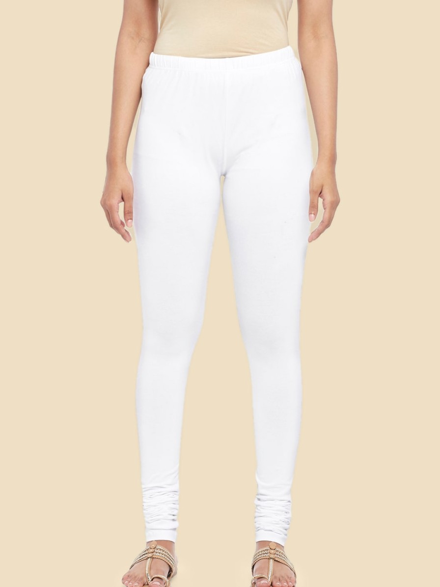 Women RANGMANCH BY PANTALOONS Leggings, Salwars & Churidars | Buy Rangmanch By Pantaloons White Solid Churidar - Apparel For Women