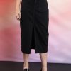 Women Tokyo Talkies Shorts & Skirts | Buy Tokyo Talkies Black Mid Rise Midi Length Straight Pure Cotton Skirt - Apparel For Women