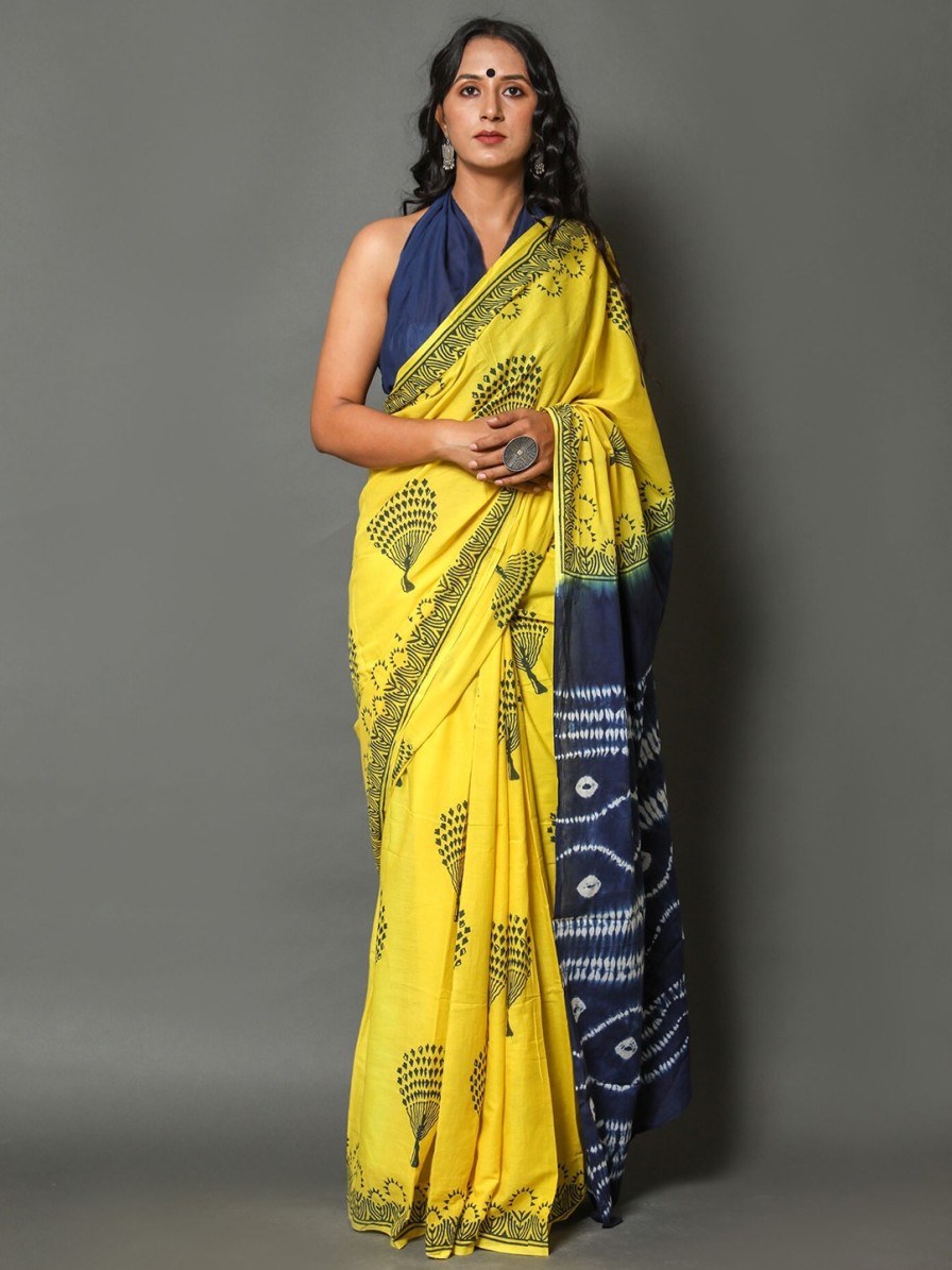 Women JAIPURI BLOCK PRINT Sarees | Buy Jaipuri Block Print Ethnic Motifs Printed Pure Cotton Block Print Saree - Apparel For Women