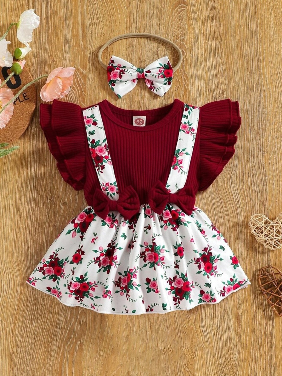 Kids BAESD Dresses | Buy Baesd Girls Floral Printed Flutter Sleeves Gathered Detailed Fit & Flare Dress - Apparel For Girls