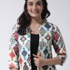 Women Hangup Jackets | Buy Hangup Women Cream Coloured Printed Open Front Jacket - Apparel For Women