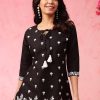 Women Anouk Kurtis, Tunics & Tops | Buy Anouk Floral Embroidered Sequinned Tie Up Neck Pure Cotton Kurti - Apparel For Women