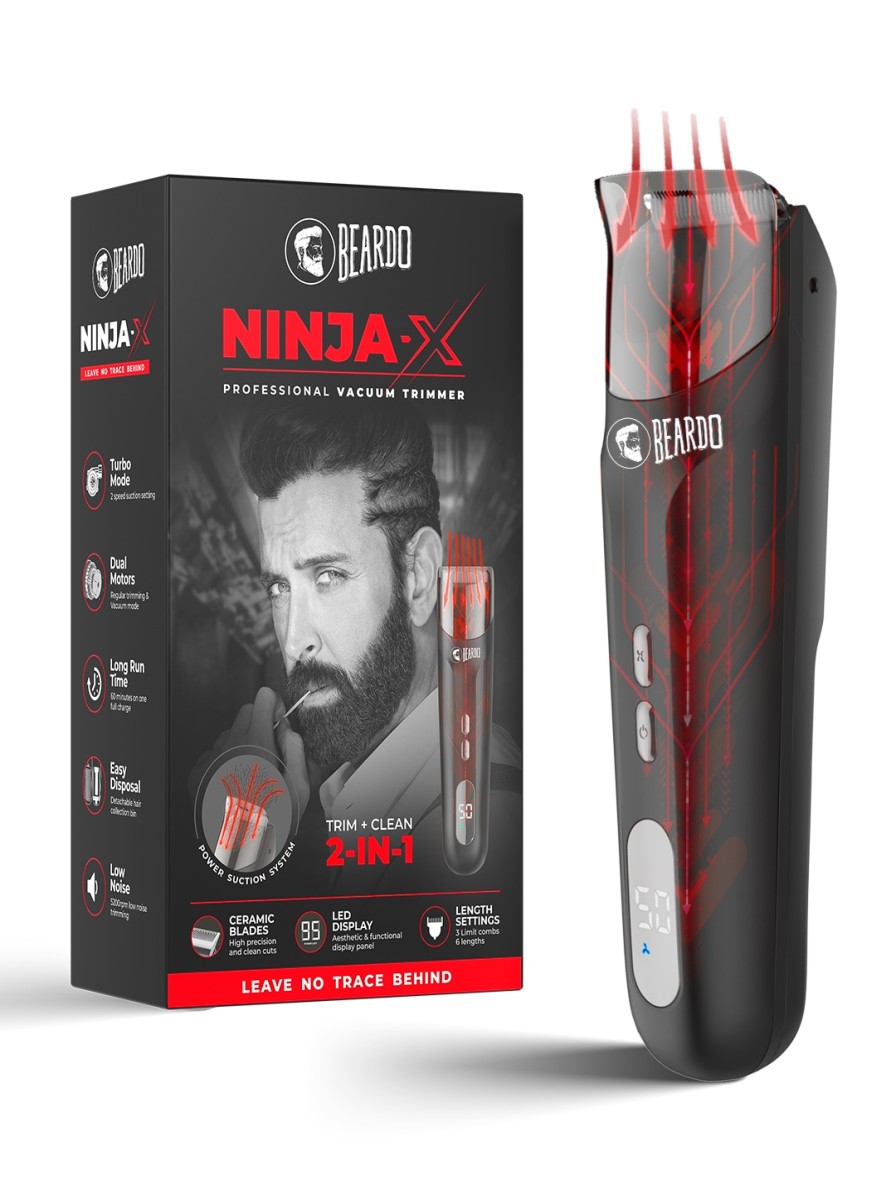 Men BEARDO Trimmers | Buy Beardo Men Ninja X Pro Vacuum Trimmer Black - Personal Care For Men