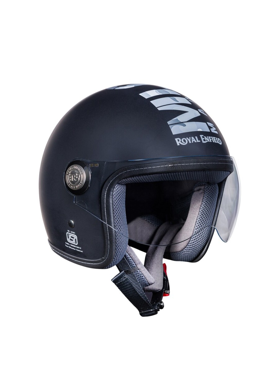 Men Royal Enfield Helmets | Buy Royal Enfield Unisex Black Printed Chopper Open Face Mlg Helmet - Accessories For Unisex