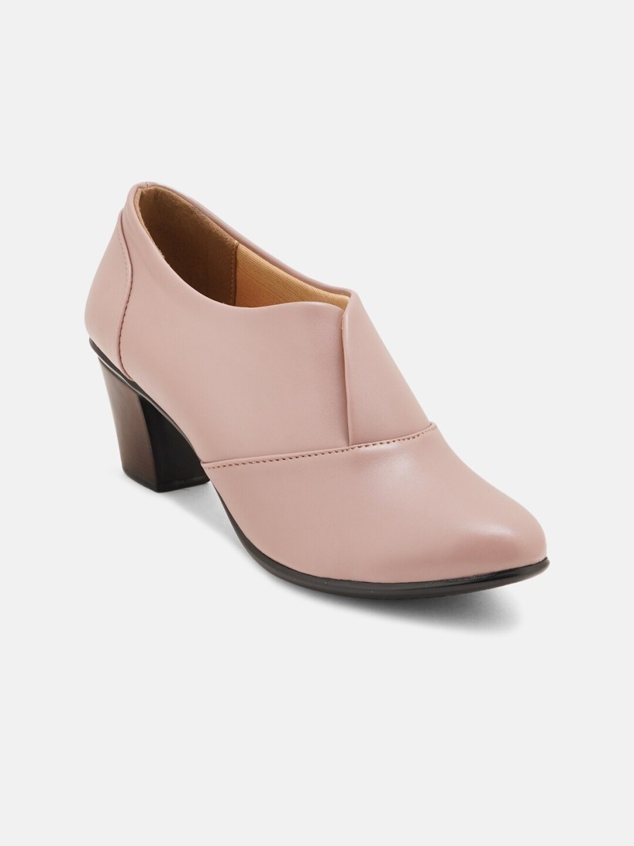 Women DressBerry Heels | Buy Dressberry Pink Block Pumps Heels - Footwear For Women