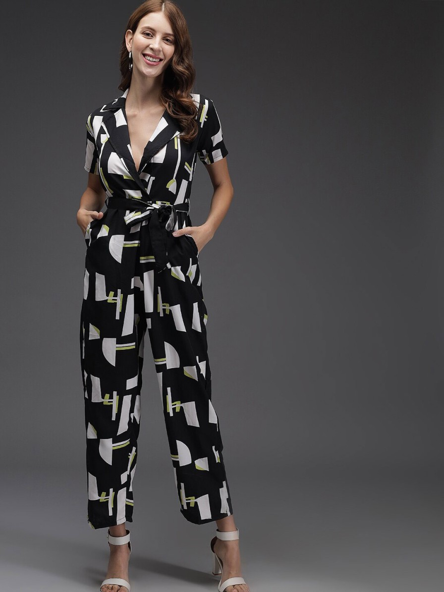 Women BAESD Playsuits | Buy Baesd Geometric Printed Jumpsuit With Belt - Apparel For Women