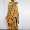 Women JAIPURI BLOCK PRINT Sarees | Buy Jaipuri Block Print Floral Pure Cotton Ikat Saree - Apparel For Women